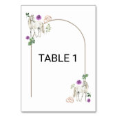 Equestrian Purple Floral Rustic Wedding Kaart (Achterkant)