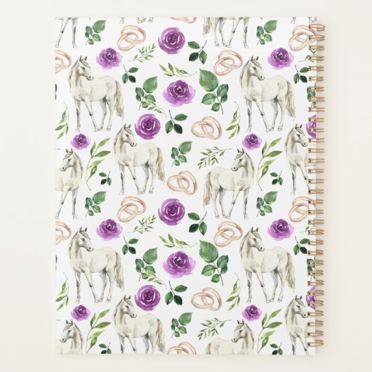 Equestrian Purple Floral Wedding Planner (Achterkant)