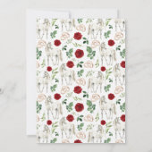 Equestrian Red Floral Rustic Wedding Kaart (Achterkant)