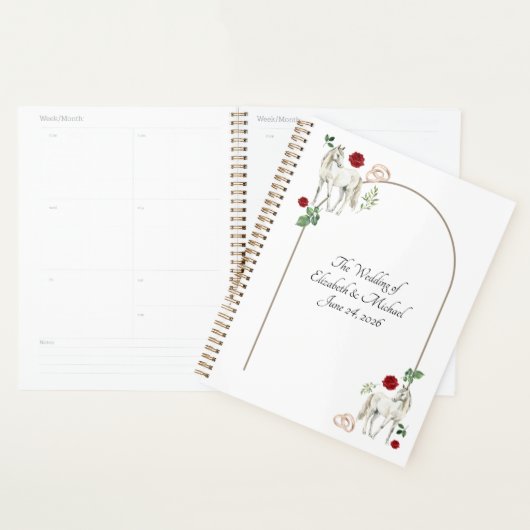 Equestrian Red Floral Wedding Planner (Display)