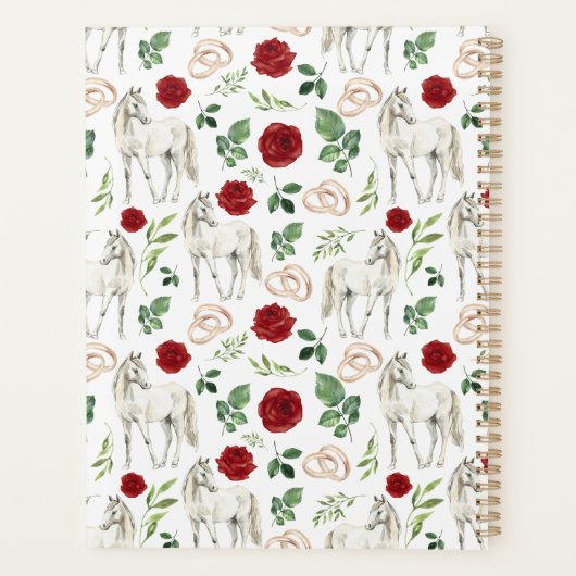 Equestrian Red Floral Wedding Planner (Achterkant)