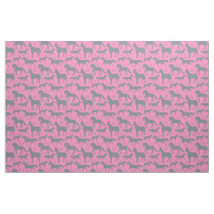 Equestrian Roze Grijs Paard Patroon Stof