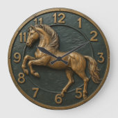 Equestrian rustic farmhouse horse lover barn style grote klok (Voorkant)