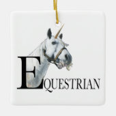 Equestrian side eye unicorn keramisch ornament (Voorkant)