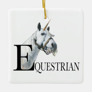 Equestrian side eye unicorn keramisch ornament