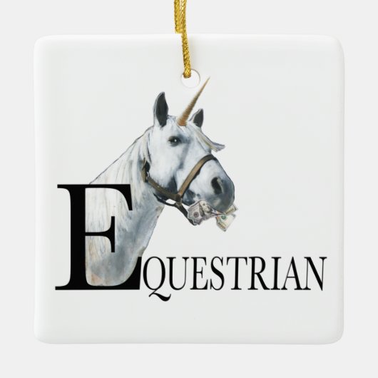 Equestrian side eye unicorn keramisch ornament (Voorkant)
