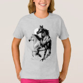 Equestrian - Stallion Horse - Horseback-rijdend pe T-shirt (Voorkant)