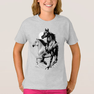 Equestrian - Stallion Horse - Horseback-rijdend pe T-shirt