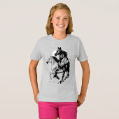Equestrian - Stallion Horse - Horseback-rijdend pe T-shirt (Voorkant volledig)