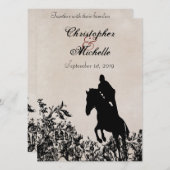 Equestrian  Style Horse Wedding Invitation Kaart (Voorkant / Achterkant)