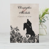 Equestrian  Style Horse Wedding Invitation Kaart (Staand voorkant)
