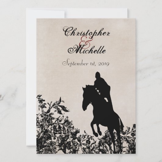 Equestrian  Style Horse Wedding Invitation Kaart (Voorkant)