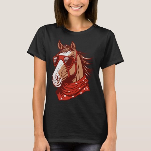 Equestrian Sunglasses Horseback Horse Riding T-shirt (Voorkant)
