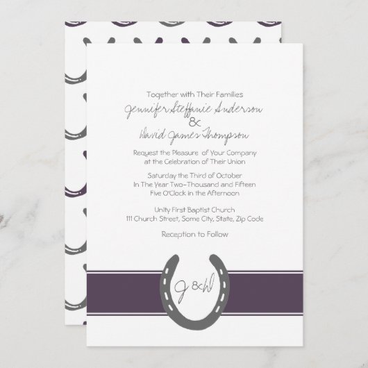 Equestrian Th-Hoefijzers Pattern Kaart (Voorkant / Achterkant)