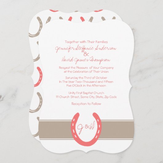 Equestrian Thorming Hoefijzers Pattern Kaart (Voorkant / Achterkant)