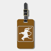 Equestrian Trail Riding Horse Silhouette Icon Bagagelabel (Voorkant verticaal)