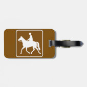 Equestrian Trail Riding Horse Silhouette Icon Bagagelabel (Achterkant horizontaal)