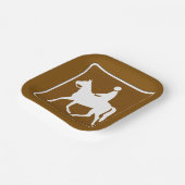 Equestrian Trail Riding Horse Silhouette Icon Papieren Bordje (Gebogen)