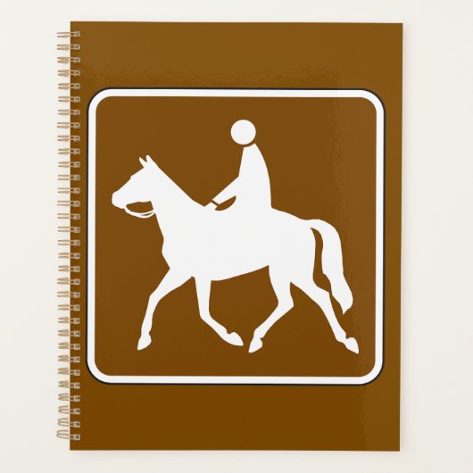 Equestrian Trail Riding Horse Silhouette Icon Planner (Voorkant)