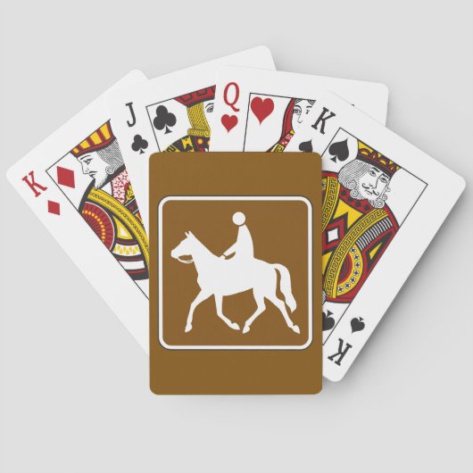 Equestrian Trail Riding Horse Silhouette Icon Pokerkaarten (Achterkant)