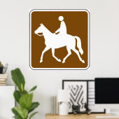 Equestrian Trail Riding Horse Silhouette Icon Poster (Thuiskantoor)