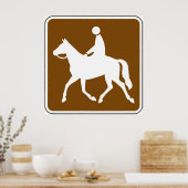 Equestrian Trail Riding Horse Silhouette Icon Poster (Keuken)
