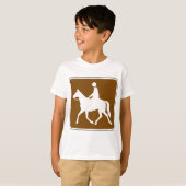 Equestrian Trail Riding Horse Silhouette Icon T-shirt (Voorkant volledig)