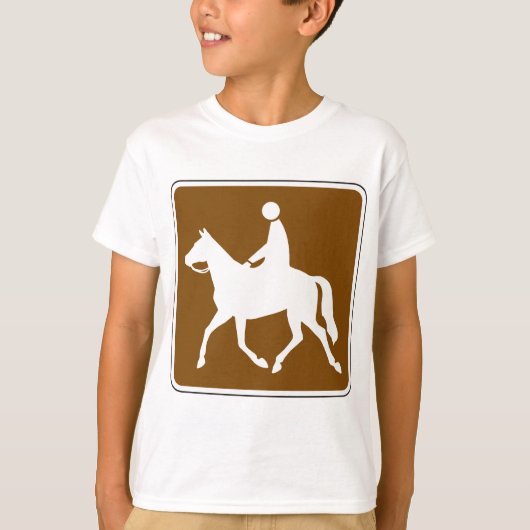Equestrian Trail Riding Horse Silhouette Icon T-shirt (Voorkant)