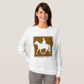 Equestrian Trail Riding Horse Silhouette Icon T-shirt (Voorkant volledig)