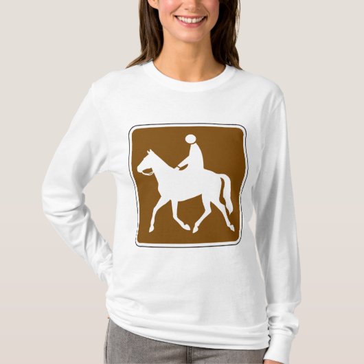 Equestrian Trail Riding Horse Silhouette Icon T-shirt (Voorkant)