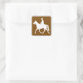 Equestrian Trail Riding Horse Silhouette Icon Vierkante Sticker (Tas)