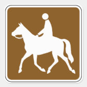 Equestrian Trail Riding Horse Silhouette Icon Vierkante Sticker (Voorkant)