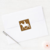 Equestrian Trail Riding Horse Silhouette Icon Vierkante Sticker (Envelop)