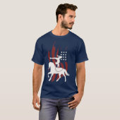 Equestrian Vaulating US Flag Horses I Vault T-shirt (Voorkant volledig)