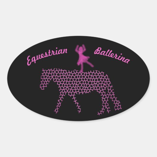 Equestrian Vaulting Ballerina Ovale Sticker (Voorkant)