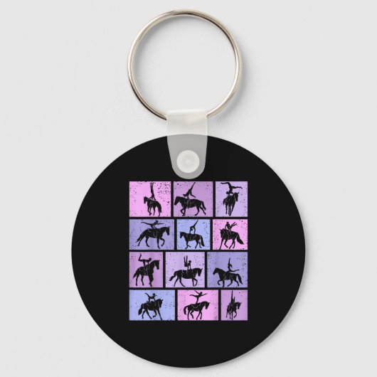 Equestrian Vaulting Horse Vaulter Girls Womens Sleutelhanger (Voorkant)