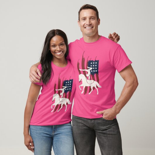 Equestrian Vaulting US Flag Horses I Vault T-shirt (Unisex)