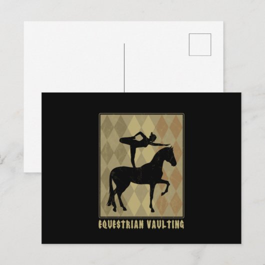 Equestrian Vaulting Volti Horse Acrobat Gymnast Briefkaart (Voorkant / Achterkant)