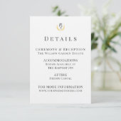 Equestrian Wedding Details Card with Horse Crest RSVP Kaartje (Staand voorkant)