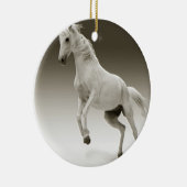 Equestrian White Mare Horse Keramisch Ornament (Rechts)