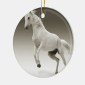 Equestrian White Mare Horse Keramisch Ornament (Links)