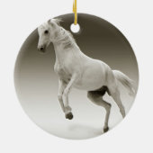 Equestrian White Mare Horse Keramisch Ornament (Achterkant)