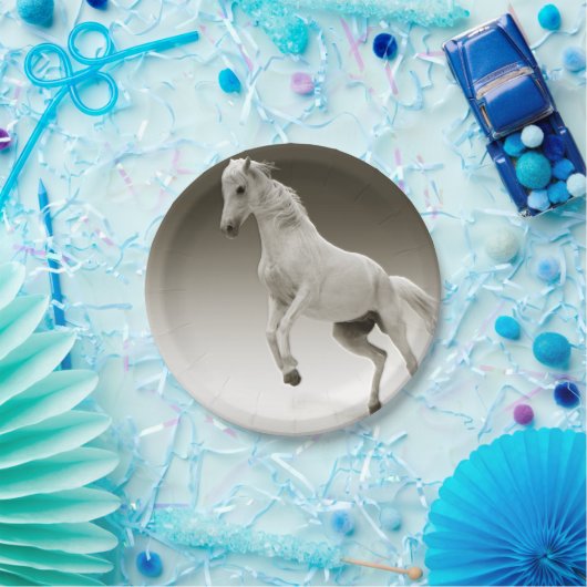 Equestrian White Mare Horse Papieren Bordje (Feest)