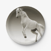 Equestrian White Mare Horse Papieren Bordje (Voorkant)