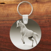Equestrian White Mare Horse Sleutelhanger (Voorkant)