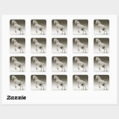 Equestrian White Mare Horse Vierkante Sticker (Vel)