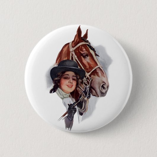 Equestrian Woman Ronde Button 5,7 Cm (Voorkant)