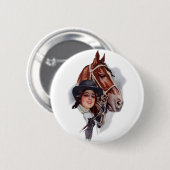 Equestrian Woman Ronde Button 5,7 Cm (Voorkant /achterkant)