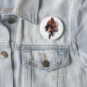 Equestrian Woman Ronde Button 5,7 Cm (In situ)