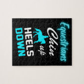 Equestriërs gooien omhoog legpuzzel (Horizontaal)